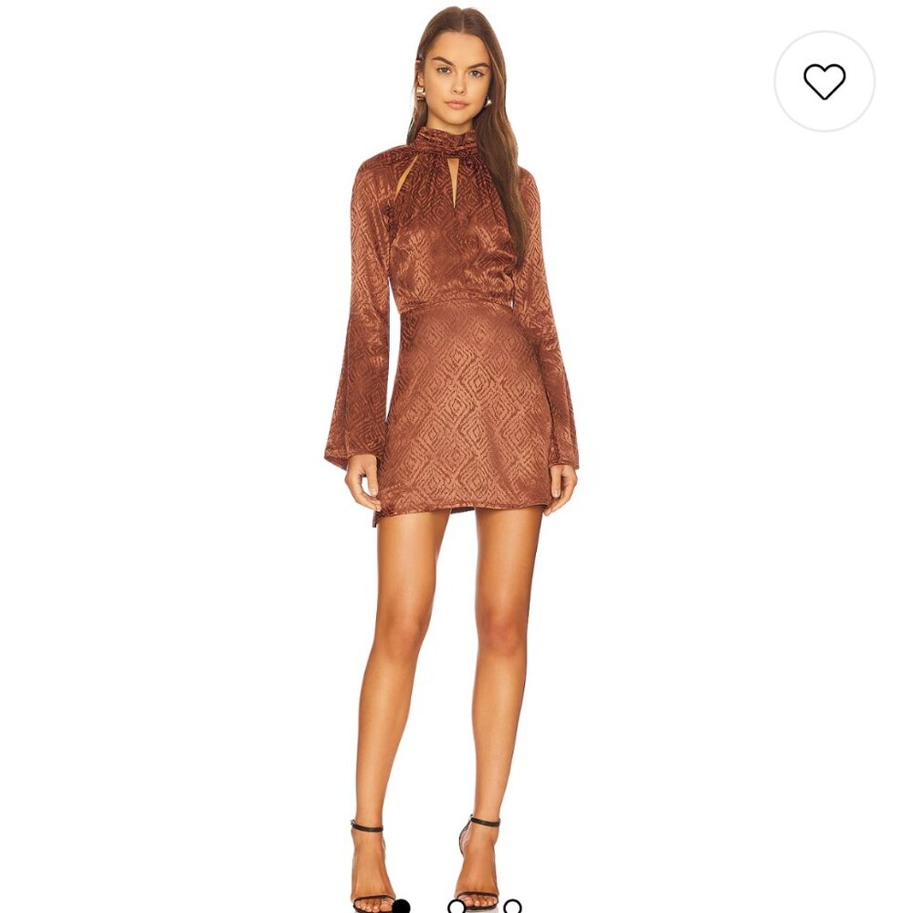 House of Harlow x Revolve Mini Dress - Brown Satin